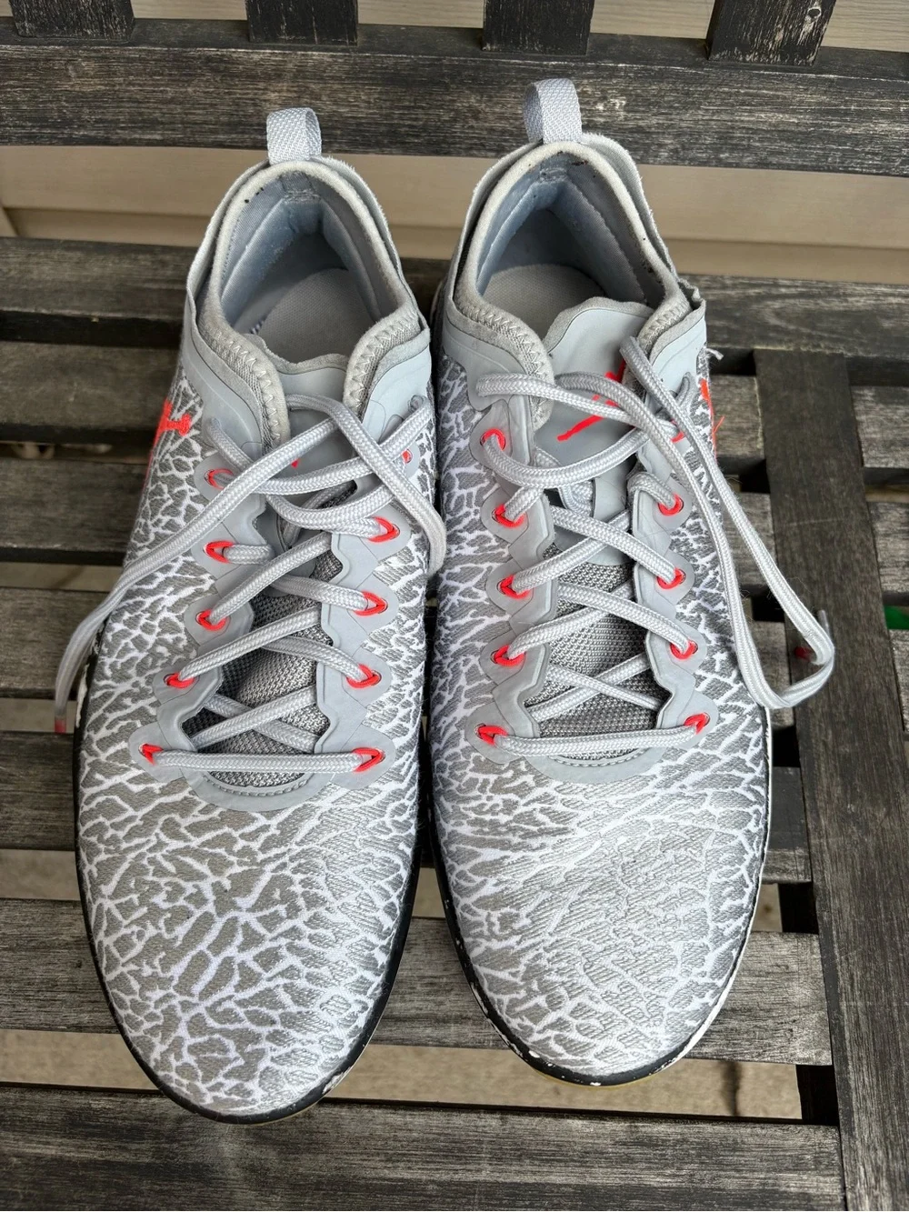 Jordan Men's Athletic Shoes Gray with Red Accents